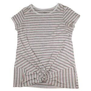 Motherhood Maternity Womens Knit Top Lightweight Grey Pink size L   JH943